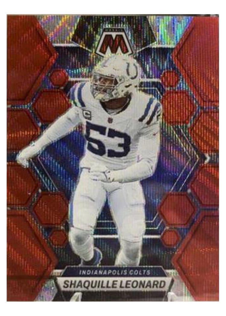 2023 Panini Mosaic Base Set Shaquille Leonard Red Wave #97 card