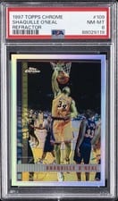 1997 Topps Chrome Shaquille O'Neal Refractor #109 card