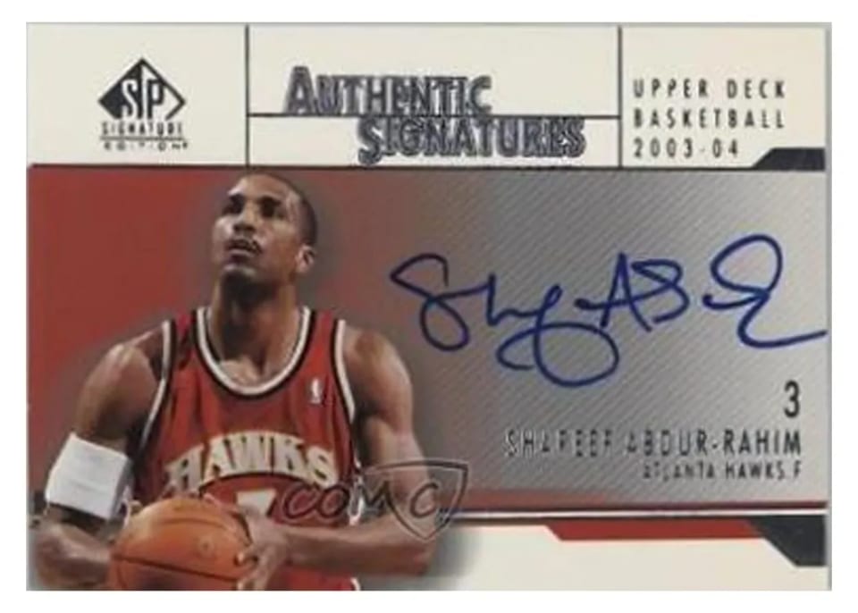 2003 SP Signature Authentic Signature Shareef Abdur Rahim #AS-SA card