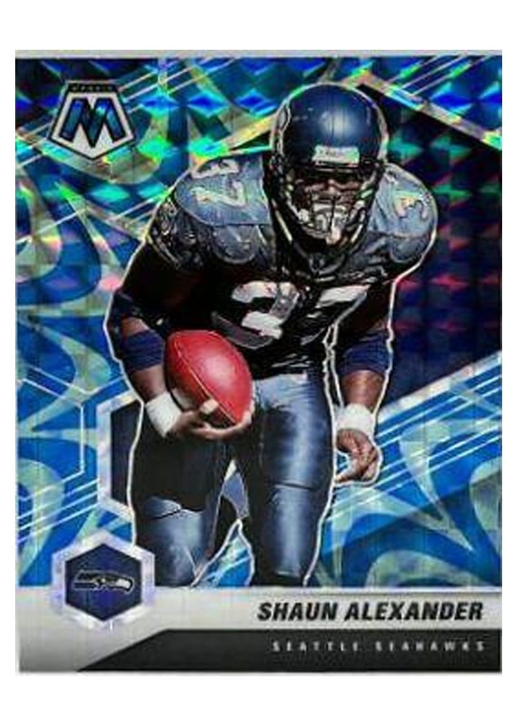 2021 Panini Mosaic Base Set Shaun Alexander Reactive Blue Mosaic #181 card