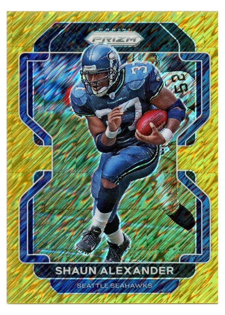 2021 Panini Prizm Base Set Shaun Alexander Gold Shimmer #50 card