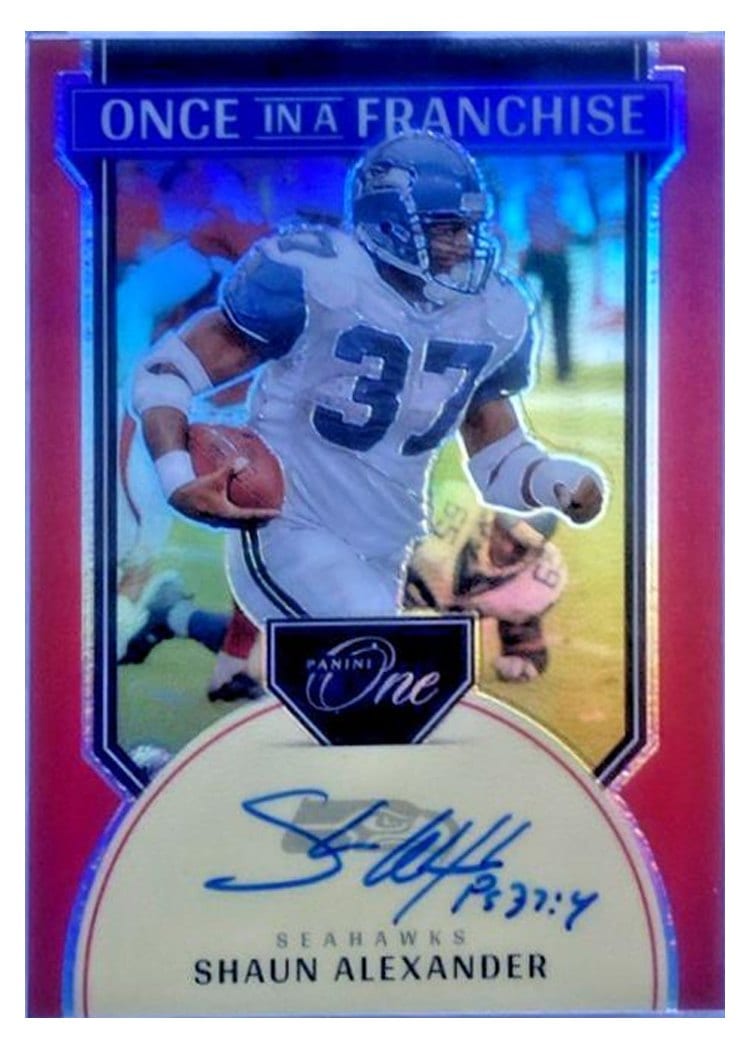 2024 Panini One Once in a Franchise Autographs Shaun Alexander #332 card
