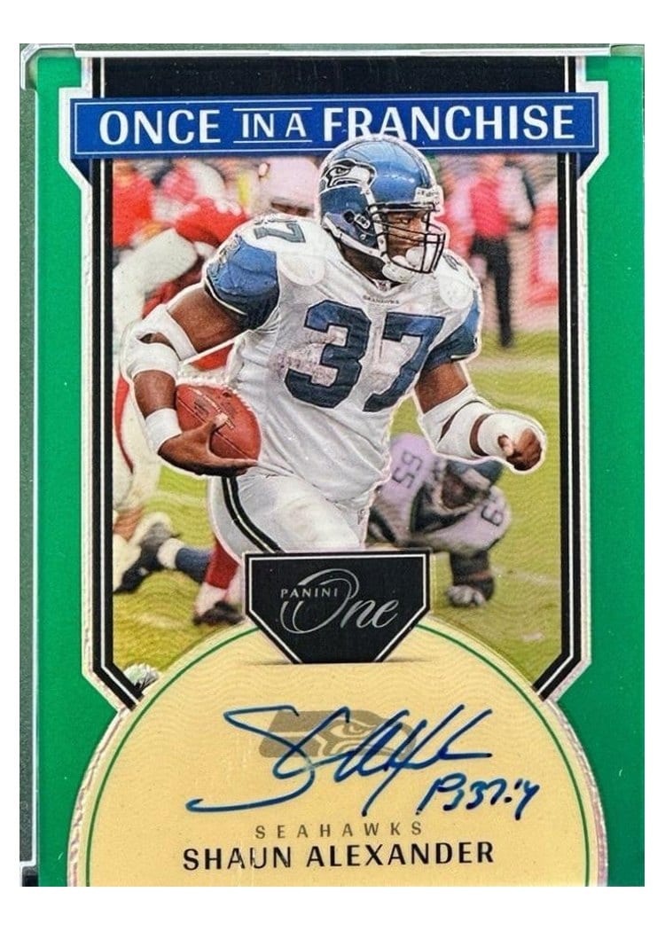 2024 Panini One Once in a Franchise Autographs Shaun Alexander #332 card