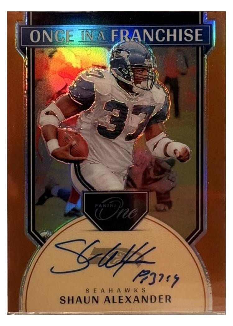 2024 Panini One Once in a Franchise Autographs Shaun Alexander #332 card