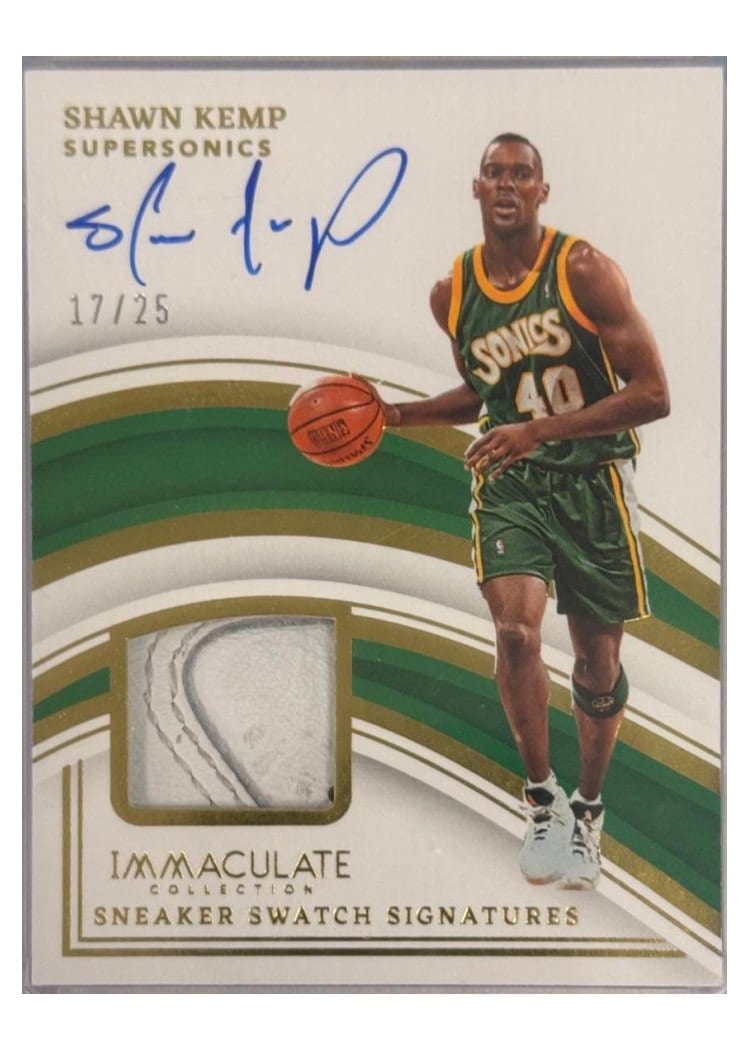 2022-23 Panini Immaculate Collection Sneaker Swatches Signatures Shawn Kemp #SNS-SKE card