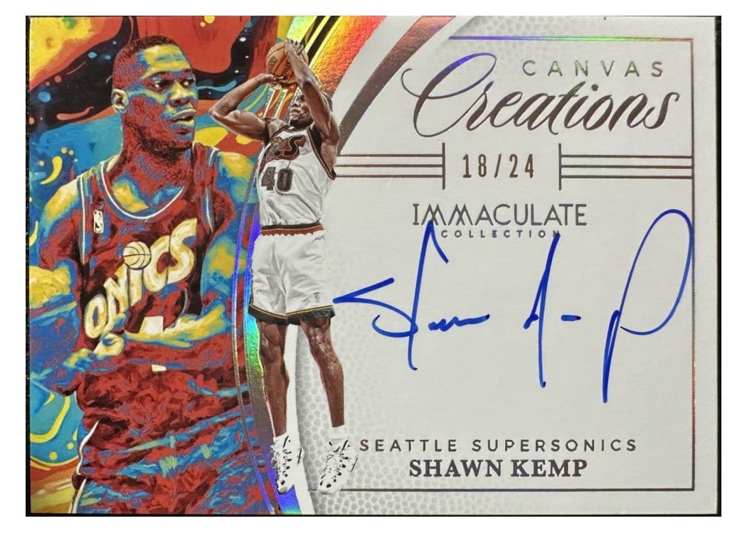 2024-25 Panini Immaculate Collection Canvas Creations Signatures International Set Shawn Kemp #11 card
