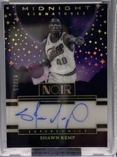 2024-25 Panini Noir Midnight Signatures Set Shawn Kemp #10 card