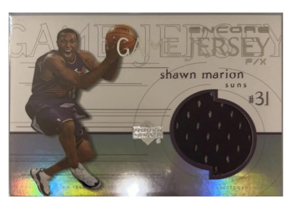 1999 Upper Deck Encore Game Jersey Shawn Marion #SM-J card