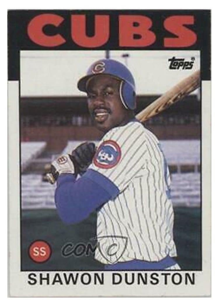 1986 Topps Shawon Dunston #72 card