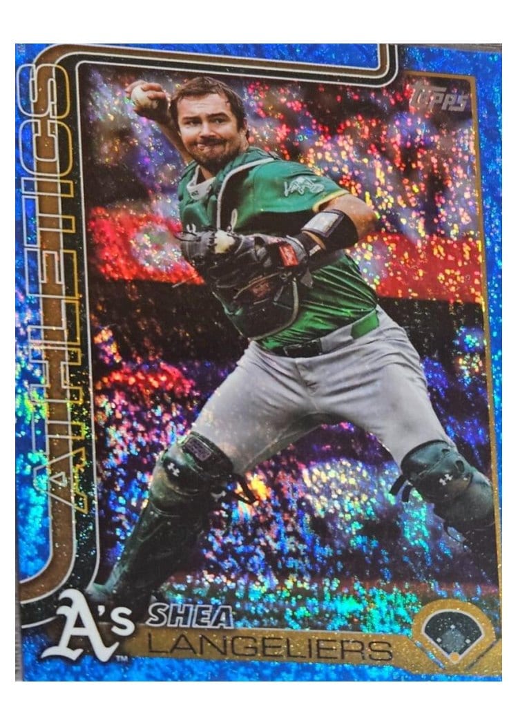 2025 Topps Base Set Shea Langeliers Blue Foil #158 card