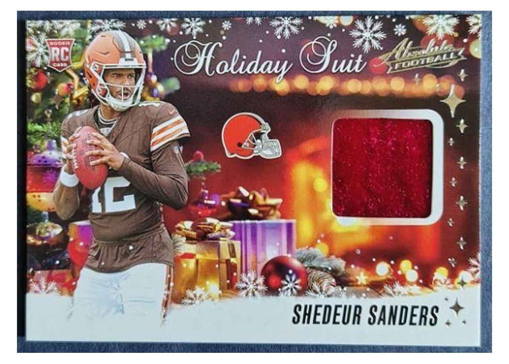 2025 Panini Absolute Countdown Calendar Holiday Suit Relics Shedeur Sanders #36 card