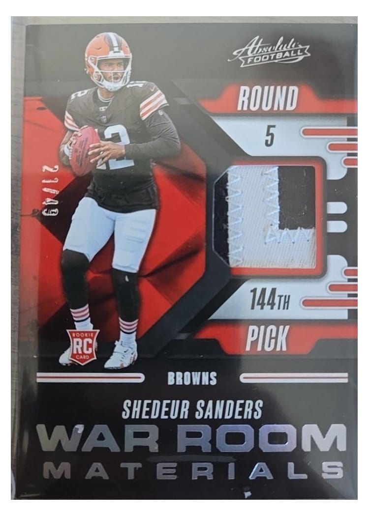 2025 Panini Absolute War Room Materials Shedeur Sanders #WRM-SSS card