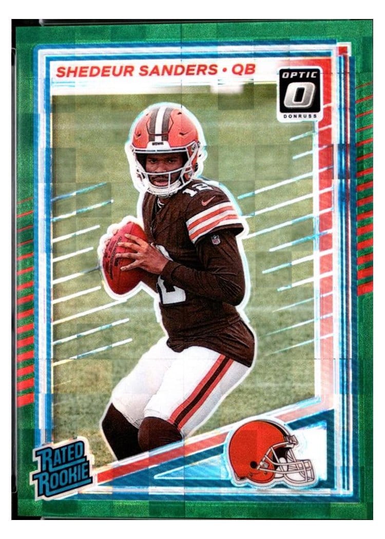 2025 Panini Donruss Shedeur Sanders Green Pandora Optic Preview #306 card