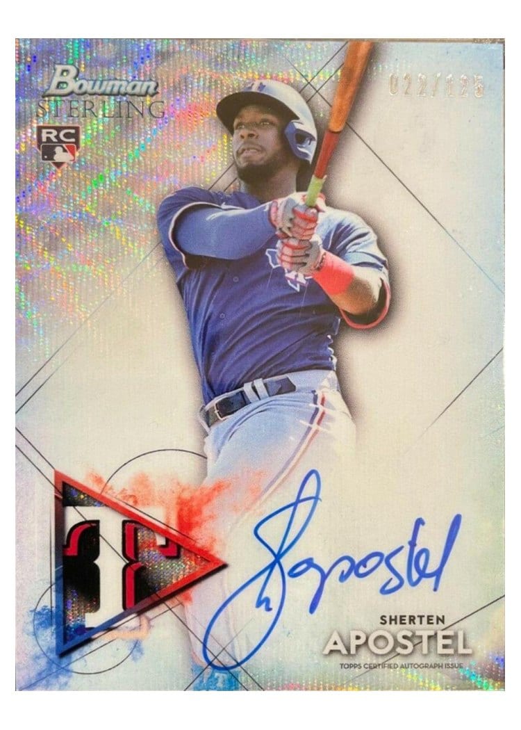 2021 Bowman Sterling Rookie Autographs Sherten Apostel #BSRA-SA card