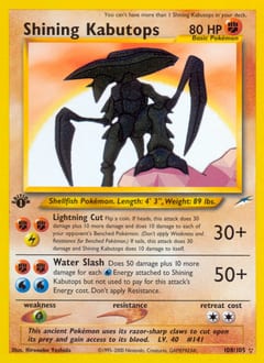 2002 Neo Destiny Shining Kabutops #108 card