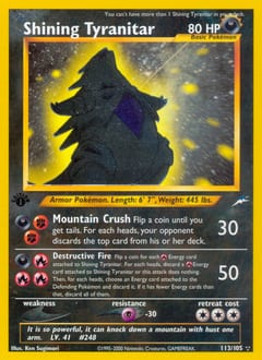 2002 Neo Destiny Shining Tyranitar #113 card