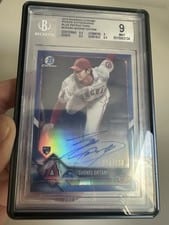 2018 Bowman Chrome Rookie Autographs Shohei Ohtani Blue Refractor #CRA-SO card