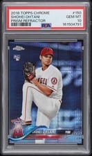 2018 Topps Chrome Shohei Ohtani Prism Refractor #150 card