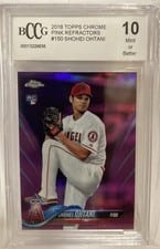 2018 Topps Chrome Shohei Ohtani Pink Refractor #150 card