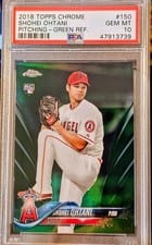 2018 Topps Chrome Shohei Ohtani Green Refractor #150 card