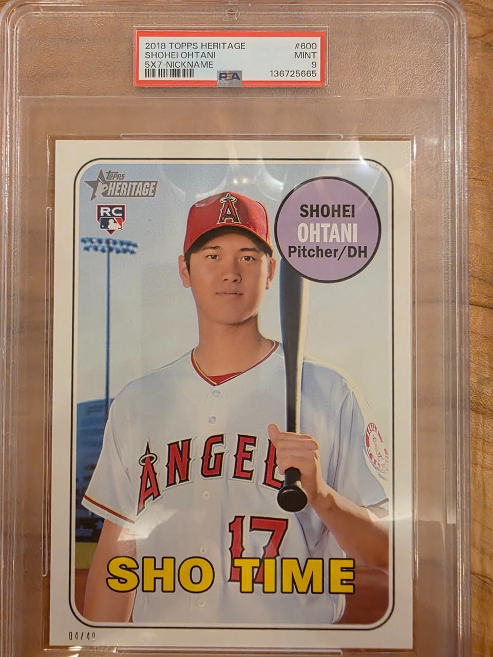 Shohei Ohtani 2018 Topps Heritage card