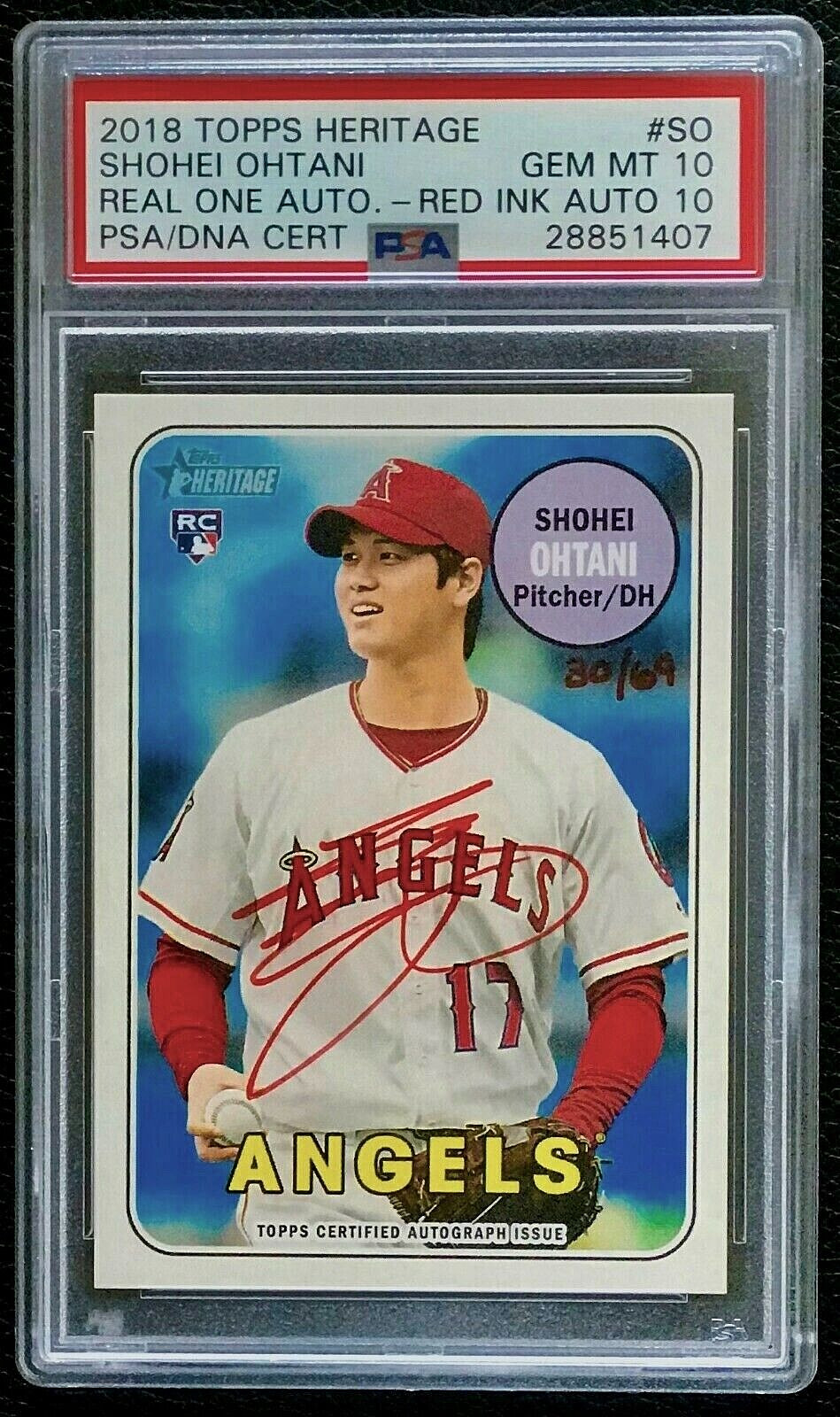Shohei Ohtani 2018 Topps Heritage Real One Autographs card