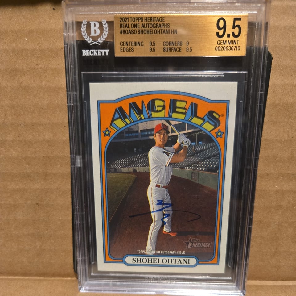 Shohei Ohtani 2020 Topps Heritage Real One Autographs card