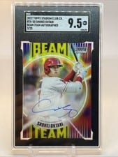 2022 Stadium Club Chrome Beam Team Autographs Shohei Ohtani #BTA-SO card