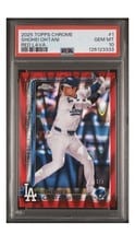 2025 Topps Chrome Shohei Ohtani Red Lava #1 card