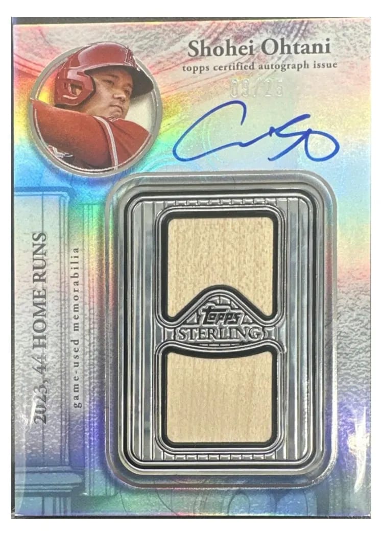 Shohei Ohtani 2025 Topps Sterling Swings Autographed Relics card