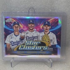 2025 Topps Cosmic Chrome Triple Star Clusters Shohei Ohtani / Roki Sasaki / Yoshinobu Yamamoto #TSC-1 card