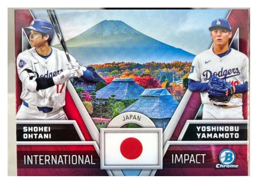 2024 Bowman Chrome International Impact Shohei Ohtani / Yoshinobu Yamamoto #II-1 card