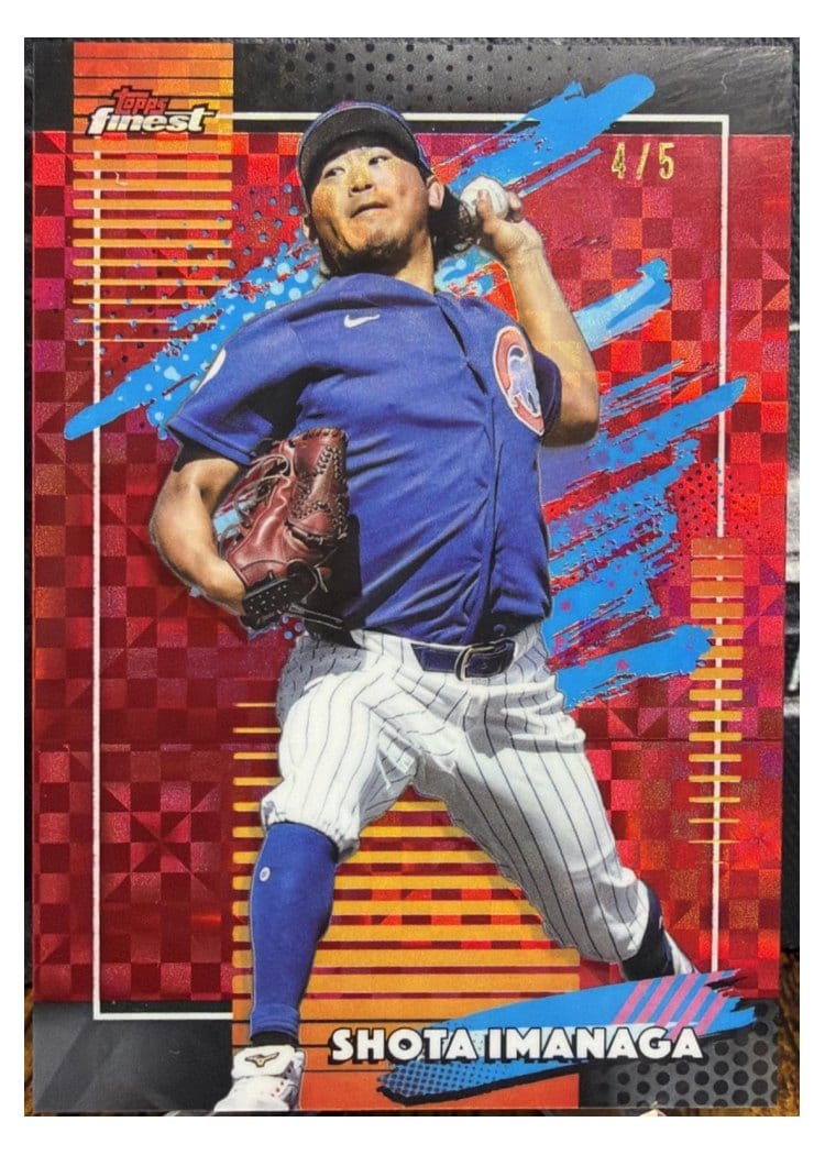 2026 Topps Finest Shota Imanaga Red Geometric Refractor #188 card