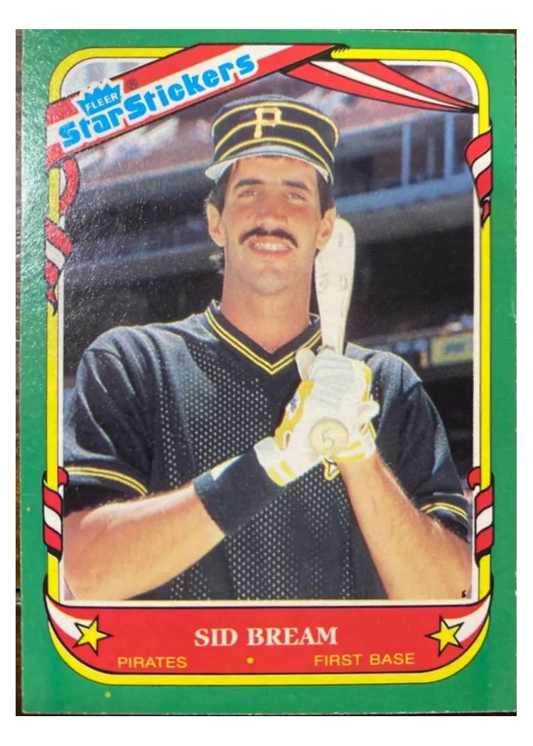 1987 Fleer Star Stickers Sid Bream #14 card