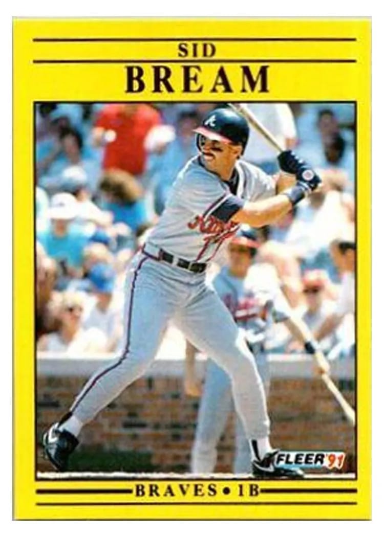 1991 Fleer Update Sid Bream #U-72 card