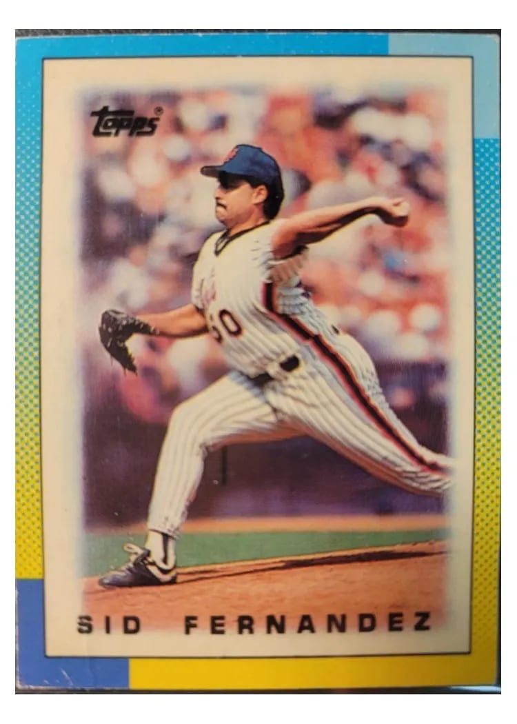 1990 Topps Mini League Leaders Sid Fernandez #66 card