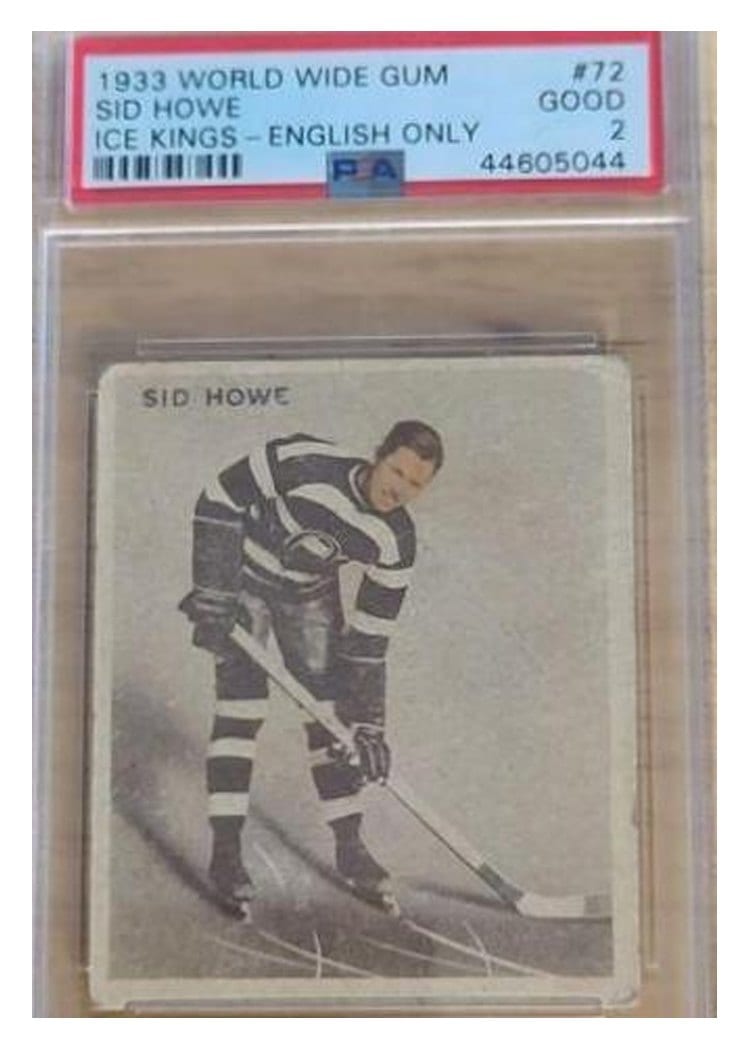 1933 World Wide Gum Ice Kings Sid Howe #72 card