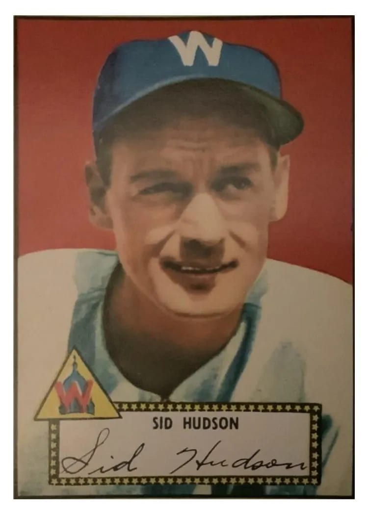 1952 Topps Sid Hudson #60 card