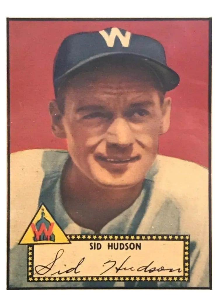 1952 Topps Sid Hudson #60 card