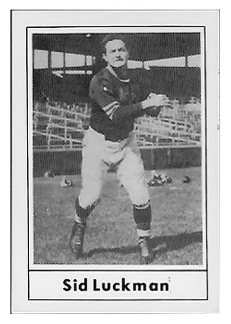 1977 Touchdown Club Sid Luckman #10 card