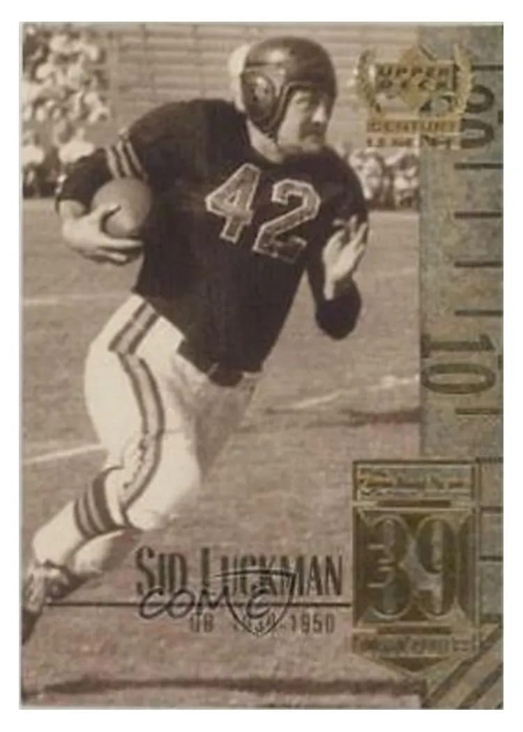 1999 Upper Deck Century Legends Sid Luckman #39 card