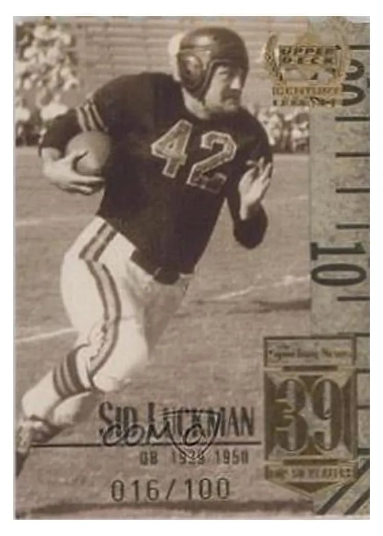 1999 Upper Deck Century Legends Sid Luckman #39 card