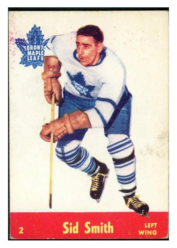 1955 Parkhurst Quaker Oats Sid Smith #2 card