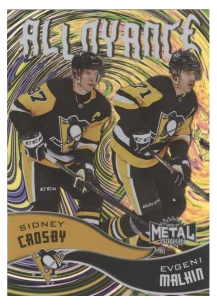 2020-21 SkyBox Metal Universe Alloyance Sidney Crosby/Evgeni Malkin #AL-1