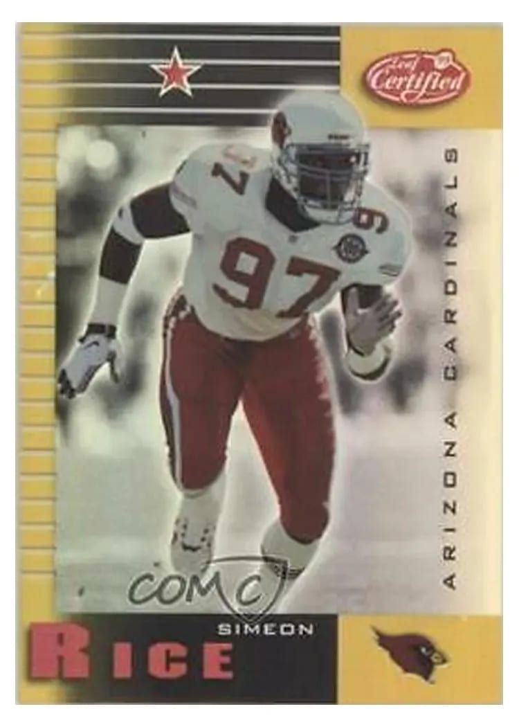 1999 Leaf Certified Simeon Rice #1 card
