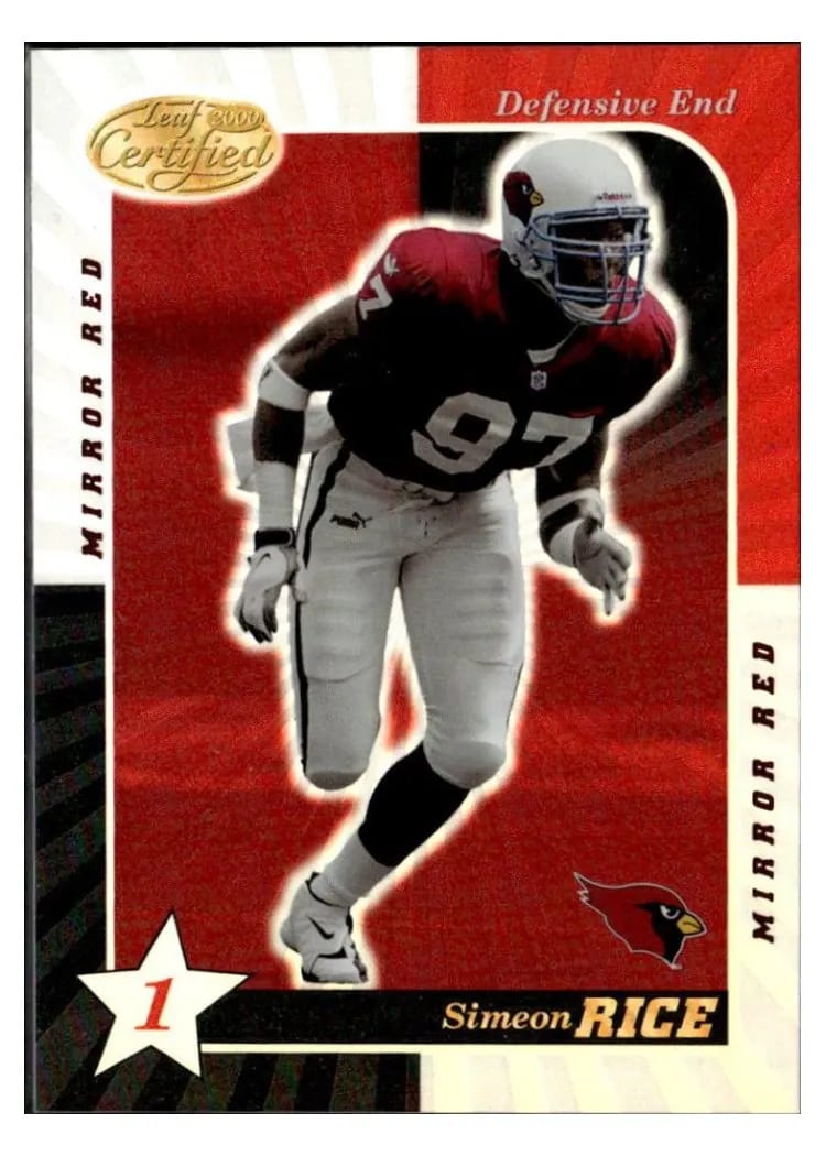 2000 Leaf Certified Simeon Rice #3 card