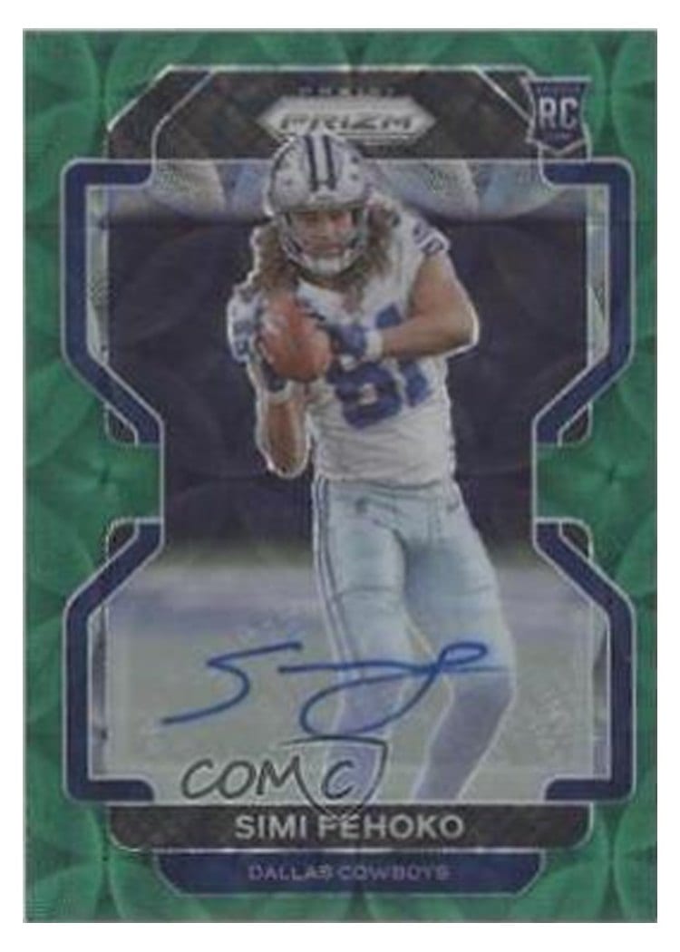 2021 Panini Prizm Base Set Simi Fehoko Autograph Green Scope Prizm #371 card