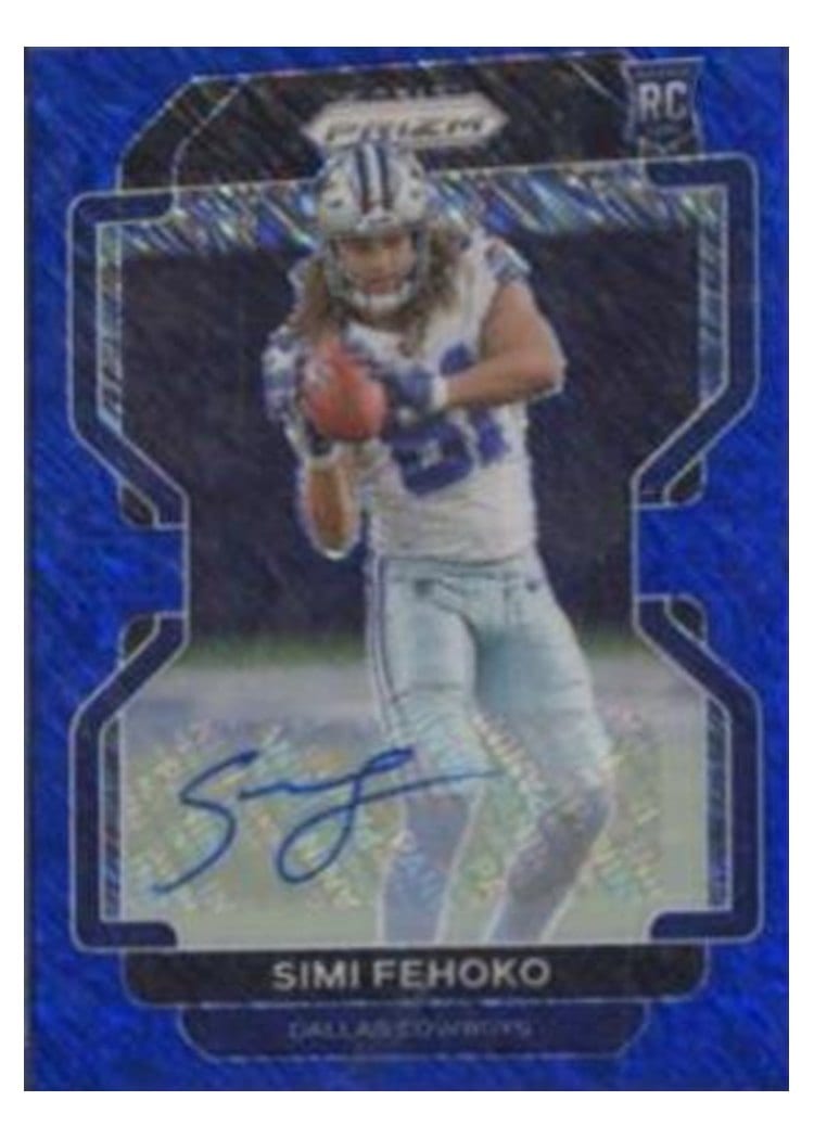 2021 Panini Prizm Base Set Simi Fehoko Autograph Blue Shimmer #371 card