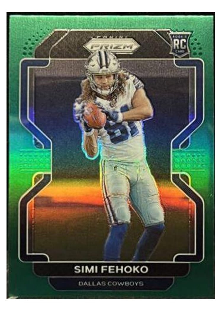 2021 Panini Prizm Base Set Simi Fehoko Green Prizm #371 card
