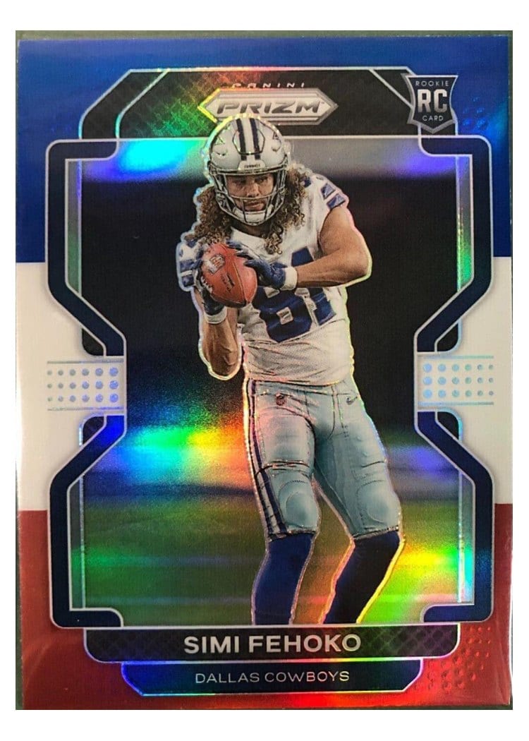 2021 Panini Prizm Base Set Simi Fehoko Red White and Blue Prizm #371 card